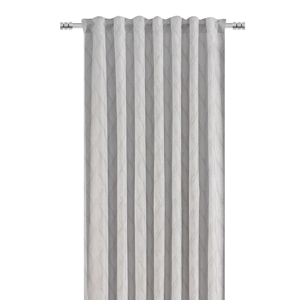 Fertigvorhang m.Universalband - Grau, Größe: 140 x 255 cm