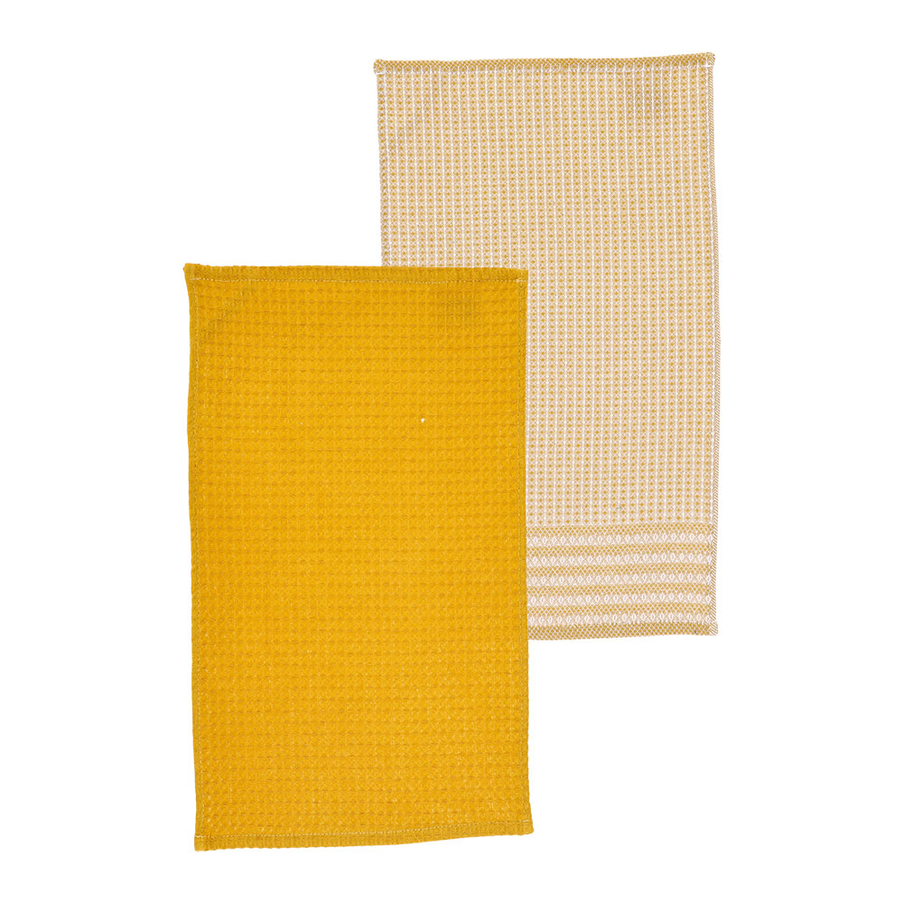 Geschirrtuch 2er Pkg. - Dottergelb, Größe: 30 x 50 cm