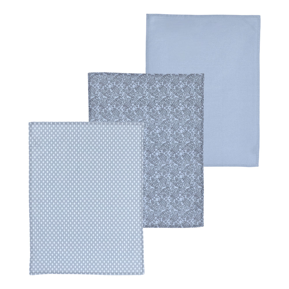 REITER Geschirrtuch 3er Set - Briliantblau, Größe: 50 x 70 cm