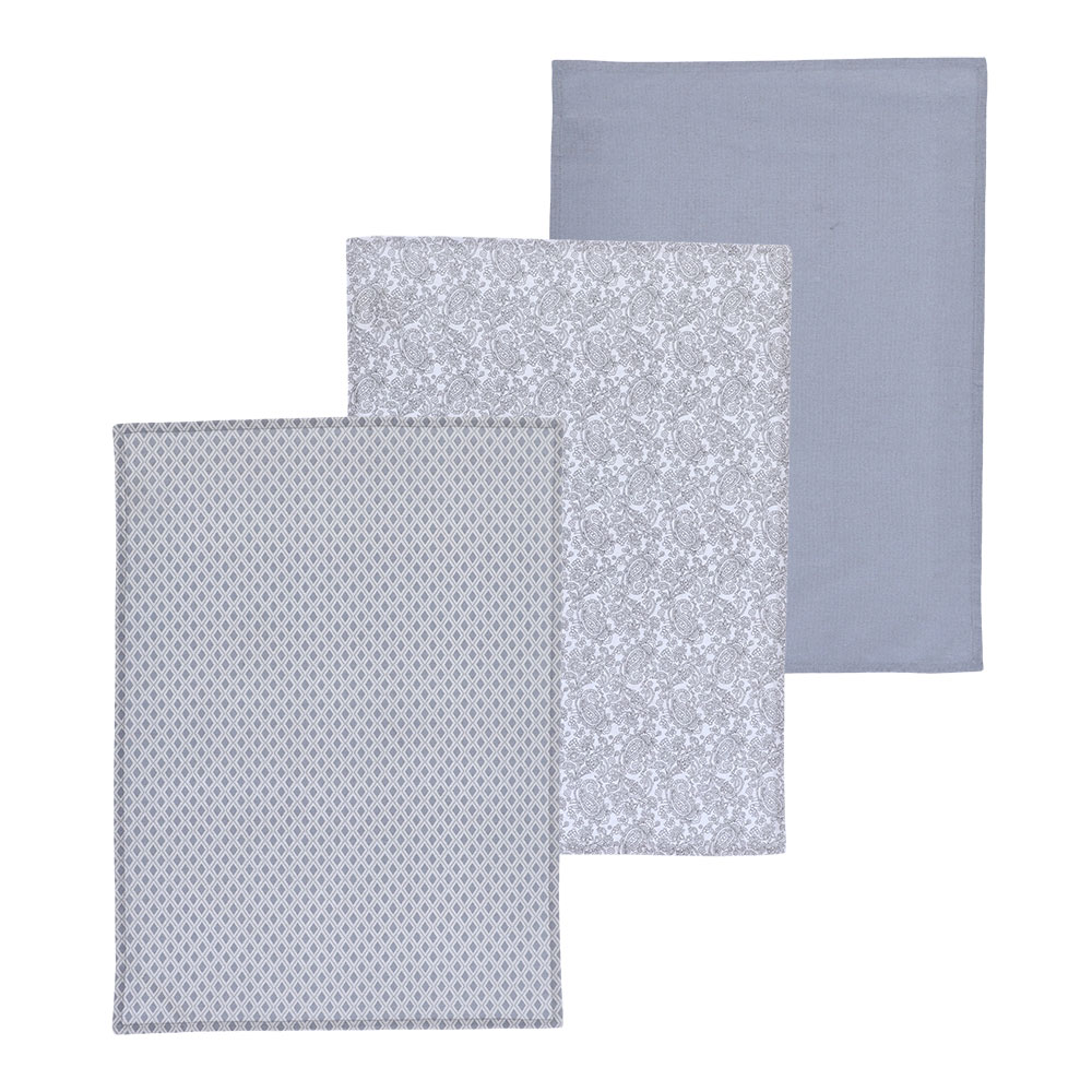 REITER Geschirrtuch 3er Set - Grau, Größe: 50 x 70 cm