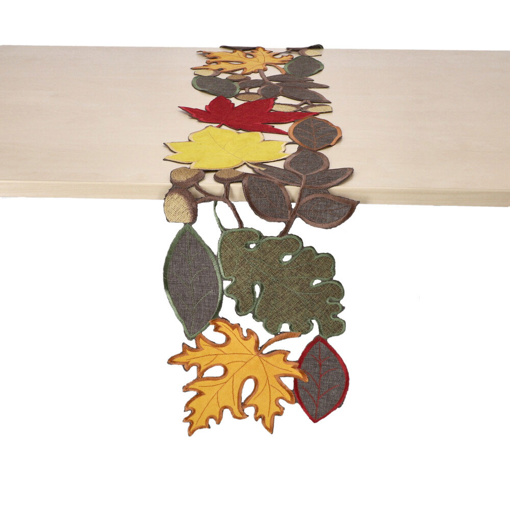 REITER Tischband Herbstblätter - Rehbraun, Größe: 20 x 160 cm