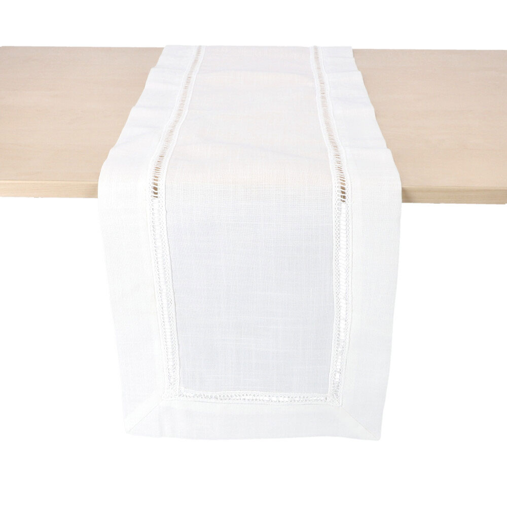 REITER Tischläufer - Weiß, Größe: 30 x 140 cm