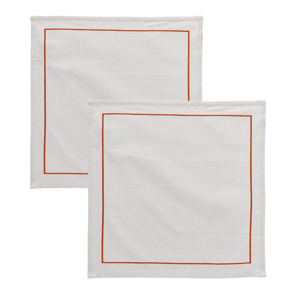 REITER Bio-Serviette 2er Set - Dunkel Orange, Größe: 40 x 40 cm