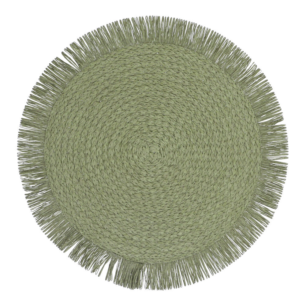 Tischset rund Papiergeflecht - Khaki, Rund: 38 x 38 cm