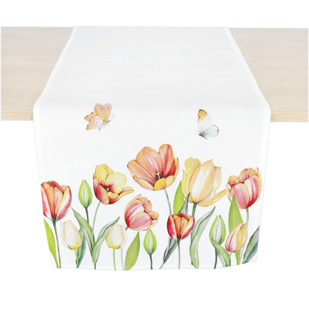 REITER Tischläufer "Frühling" - Rosagelb, Größe: 40 x 140 cm