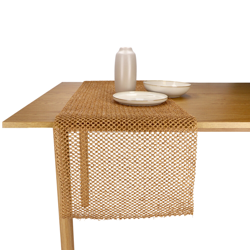 REITER Tischläufer "Grid" - Lehm, Größe: 40 x 150 cm