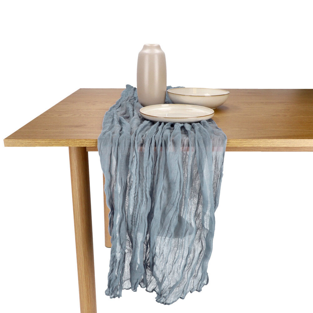 Käsetuch Tischläufer - Mittel Blau, Größe: 90 x 300 cm