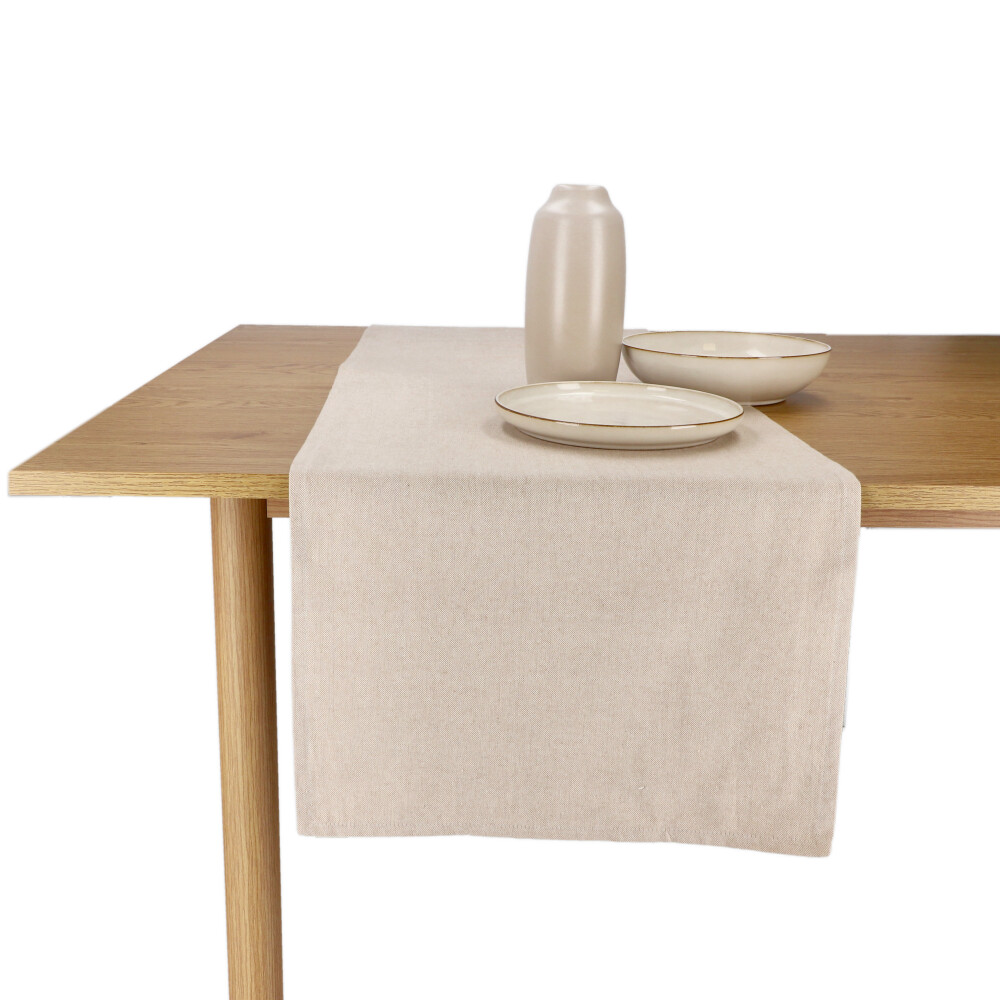 Tischläufer "Chambray" - Beige, Größe: 40 x 140 cm