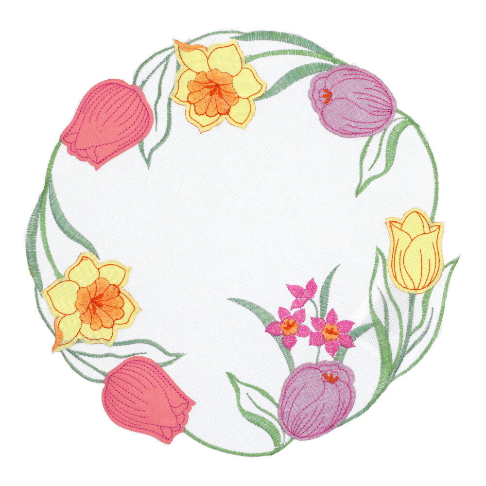 Deckerl "Tulpen" - Violett, Rund: 30 x 30 cm