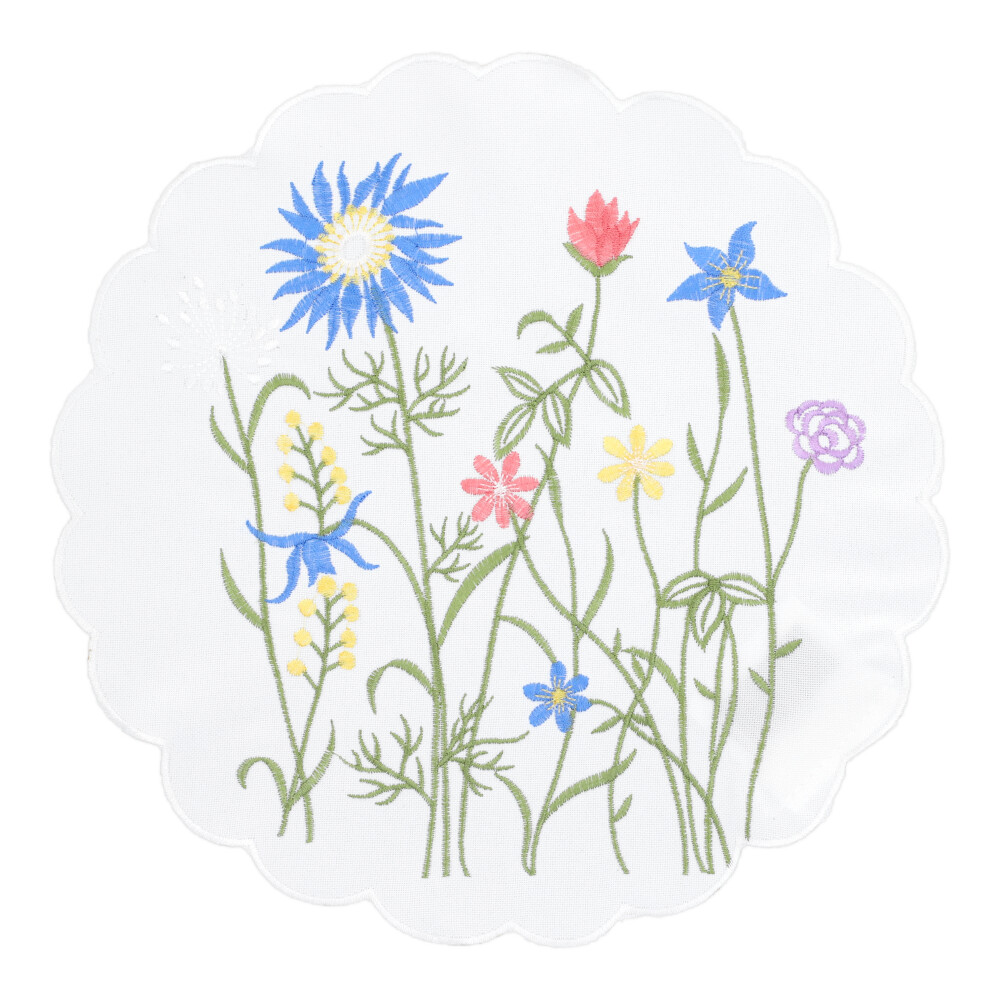 REITER Deckerl "Belle Fleur" - Mittel Blau, Rund: 30 x 30 cm