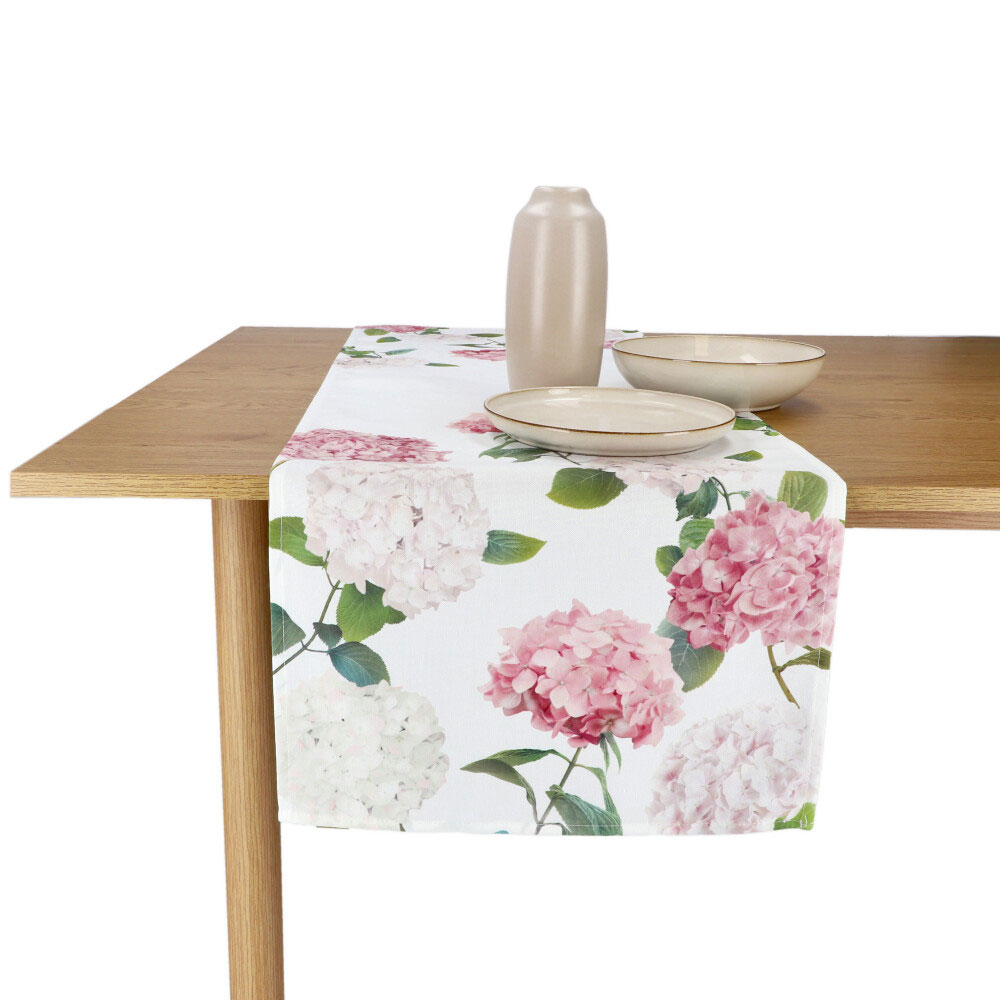 REITER Tischläufer"Hortensien" - Rose, Größe: 40 x 140 cm